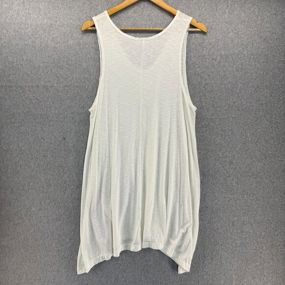 Plume & Thread Womens Size 3  / Large White Sleeveless Tunic Tank Top Asymmetric - Picture 4 of 13